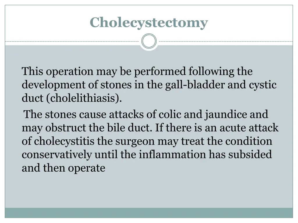 cholecystectomy