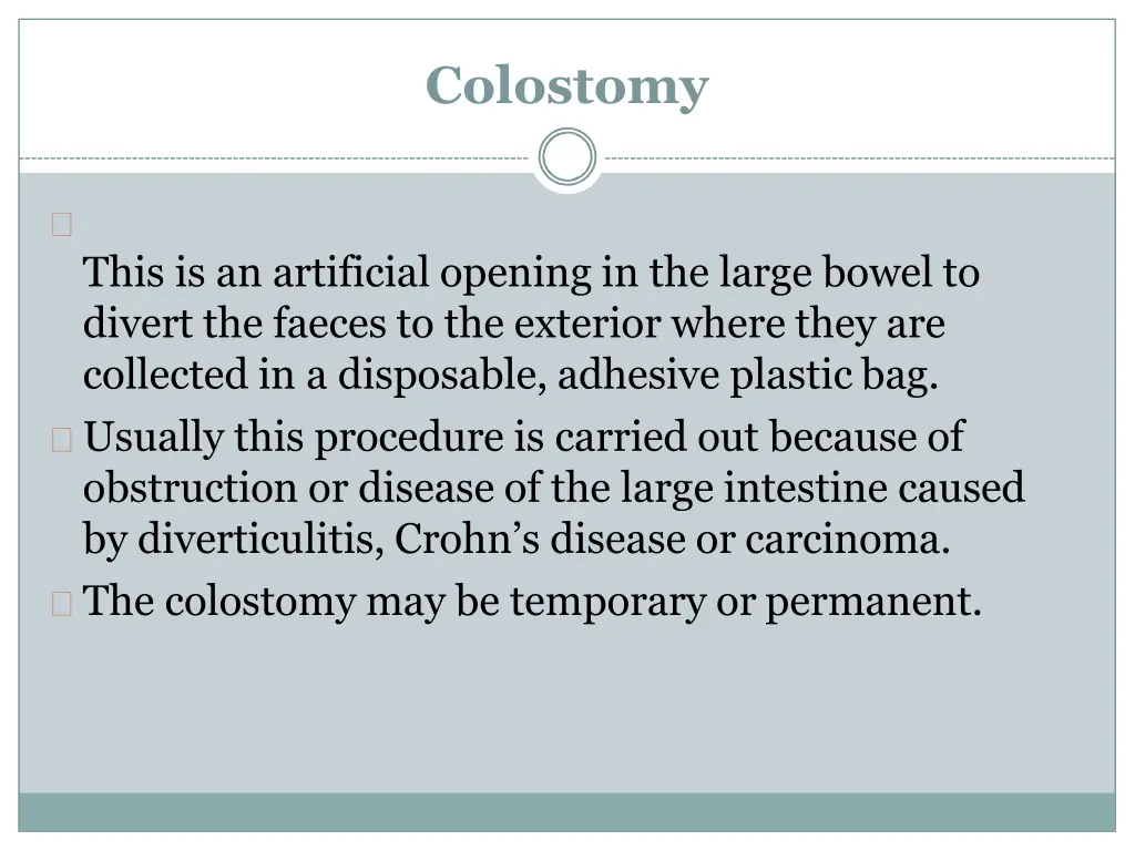 colostomy
