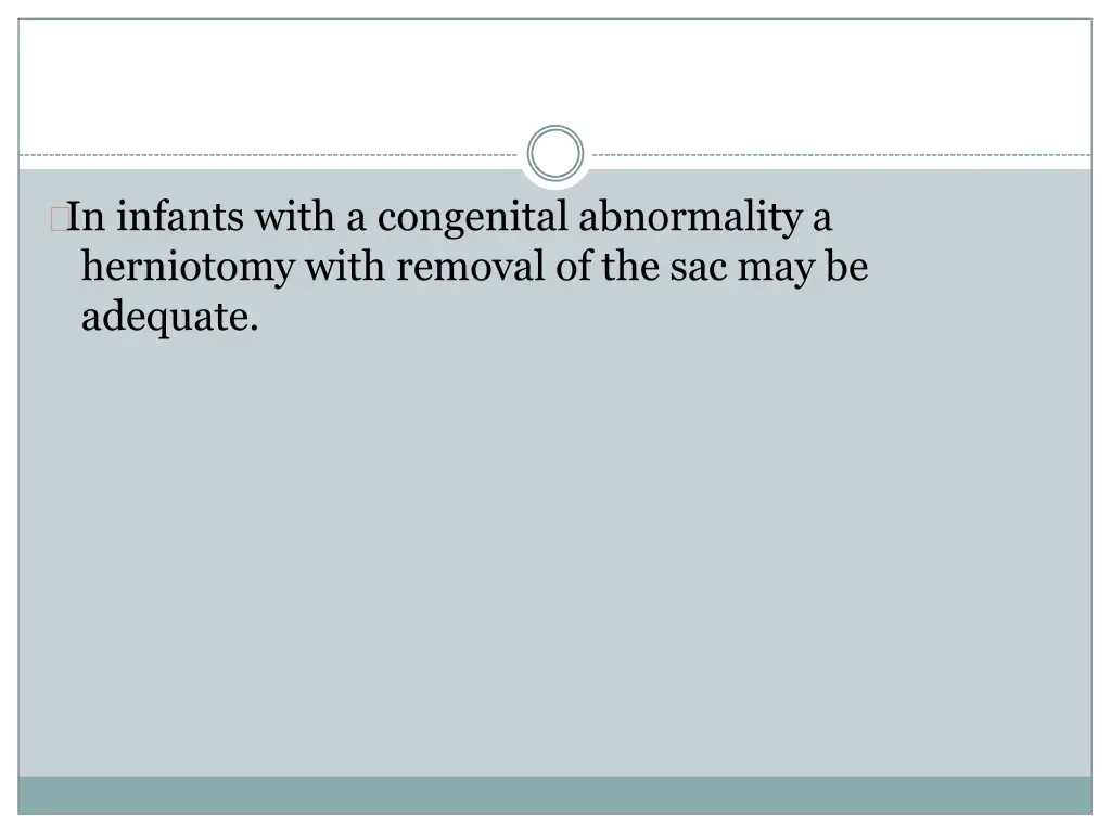 in infants with a congenital abnormality