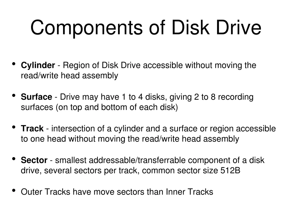 components of disk drive