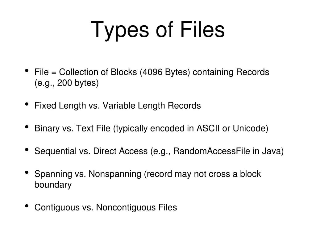 types of files