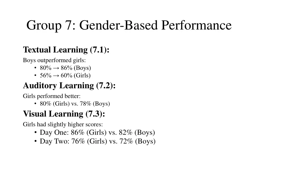 group 7 gender based performance