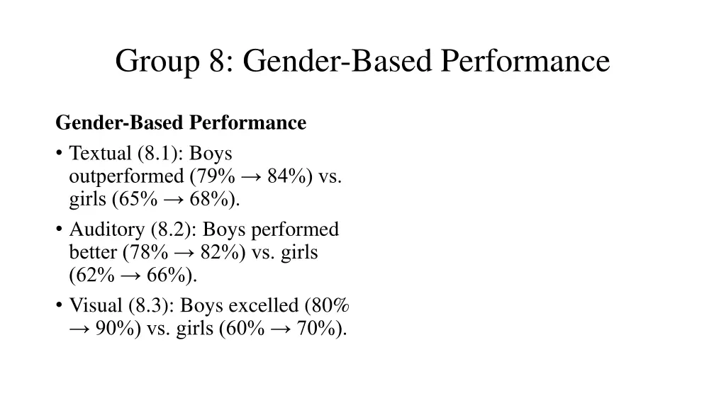 group 8 gender based performance