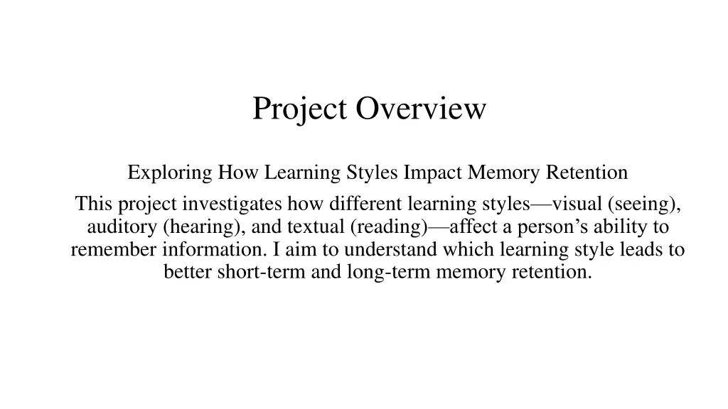 project overview