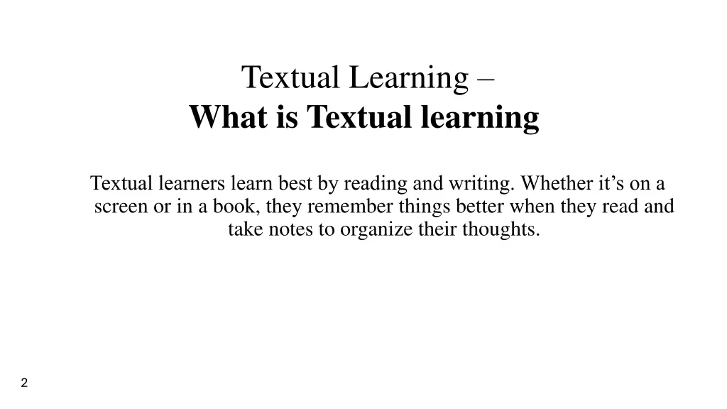 textual learning what is textual learning