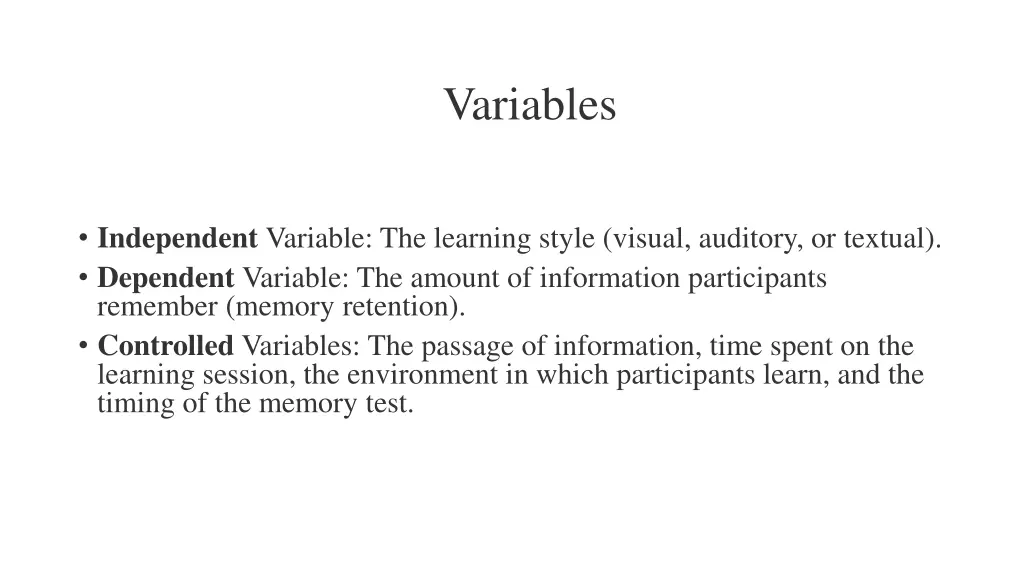 variables