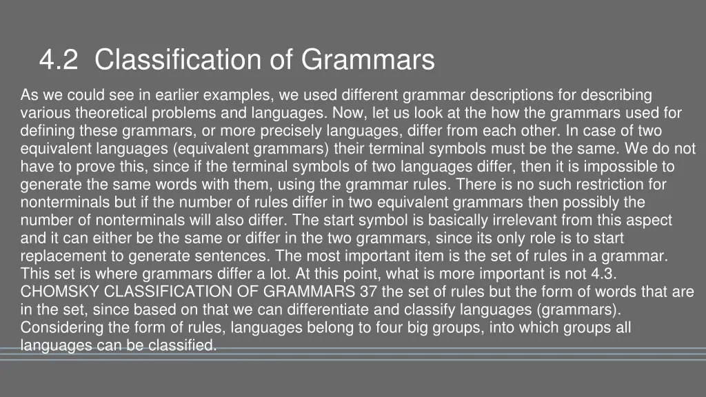 4 2 classification of grammars