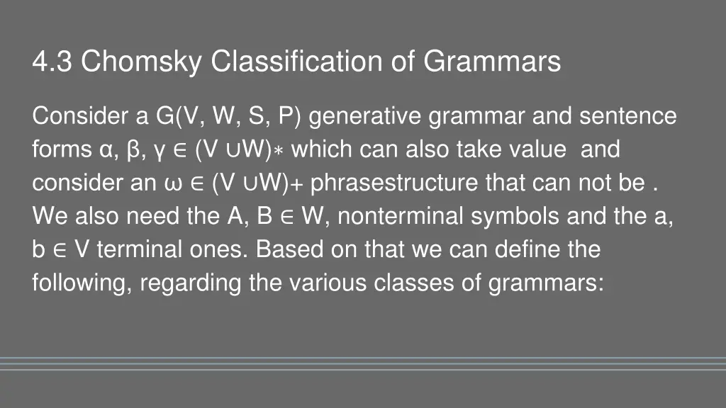4 3 chomsky classification of grammars