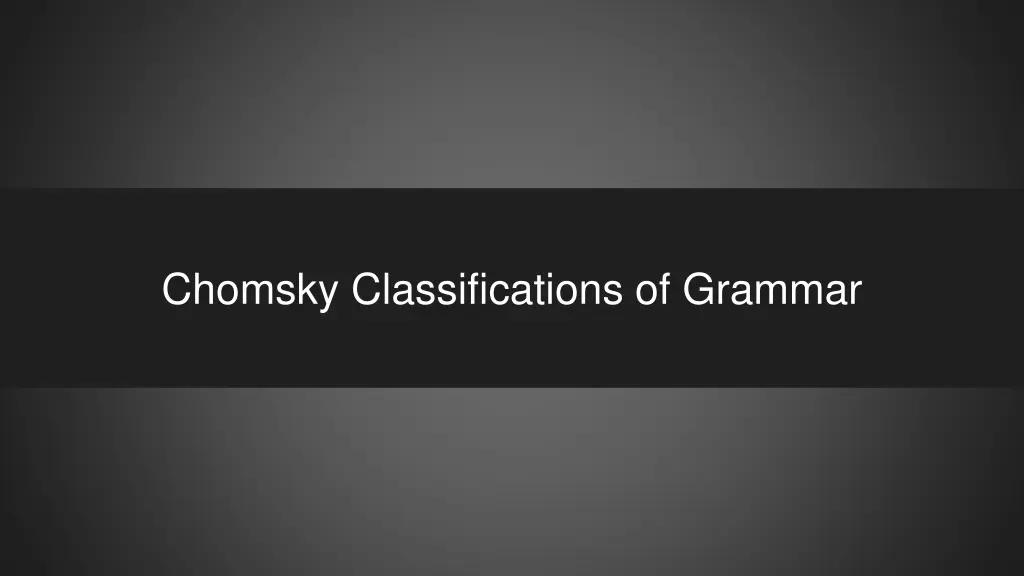 chomsky classifications of grammar