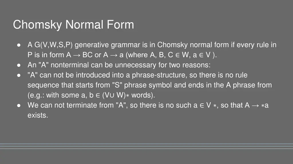 chomsky normal form 1