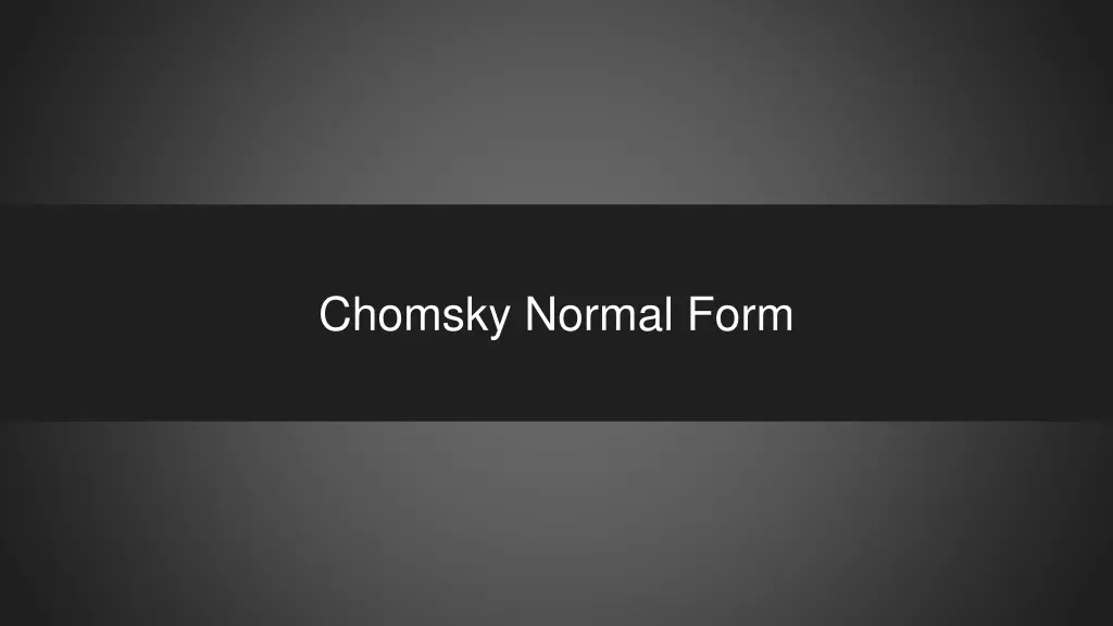 chomsky normal form