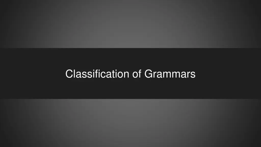 classification of grammars