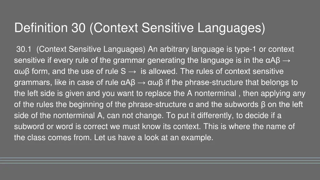 definition 30 context sensitive languages 1