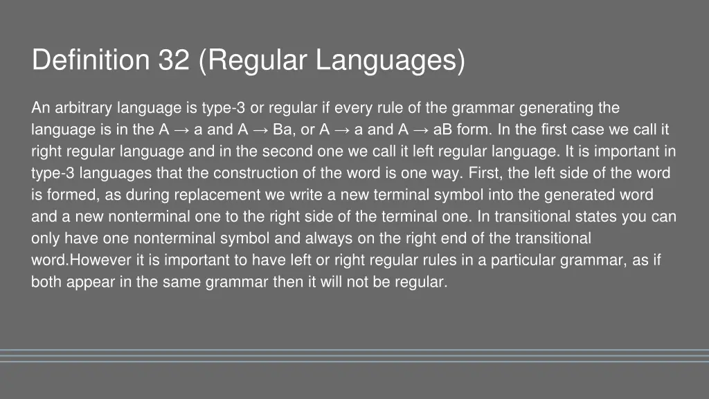 definition 32 regular languages