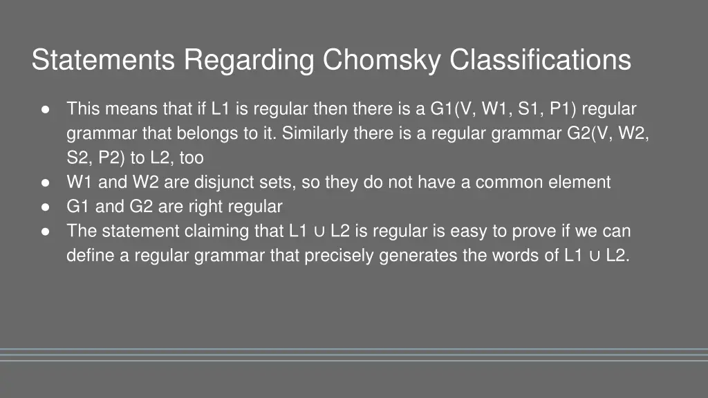 statements regarding chomsky classifications 3