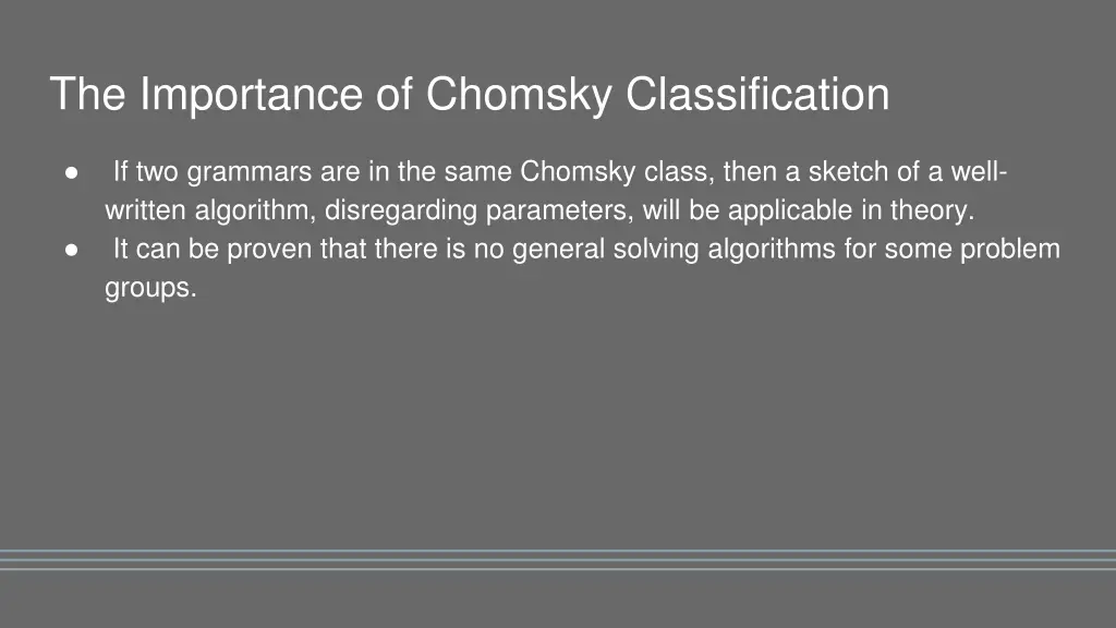 the importance of chomsky classification 2
