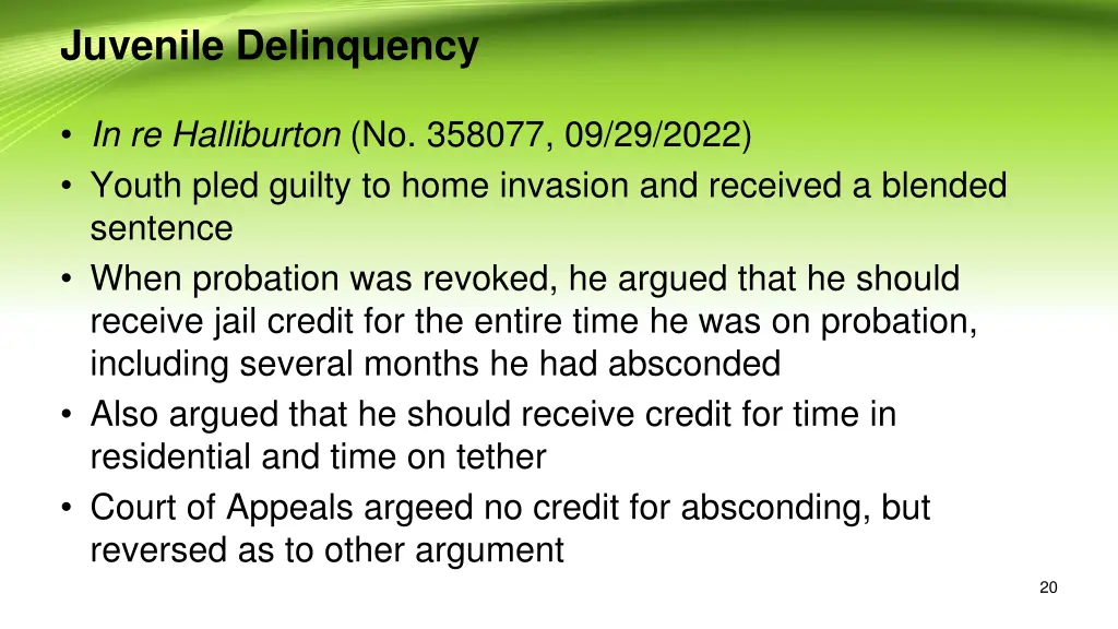 juvenile delinquency