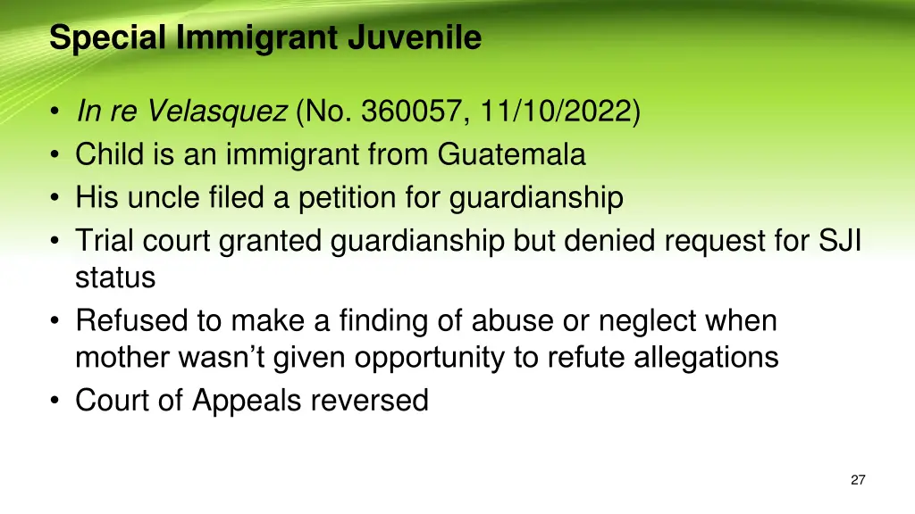 special immigrant juvenile