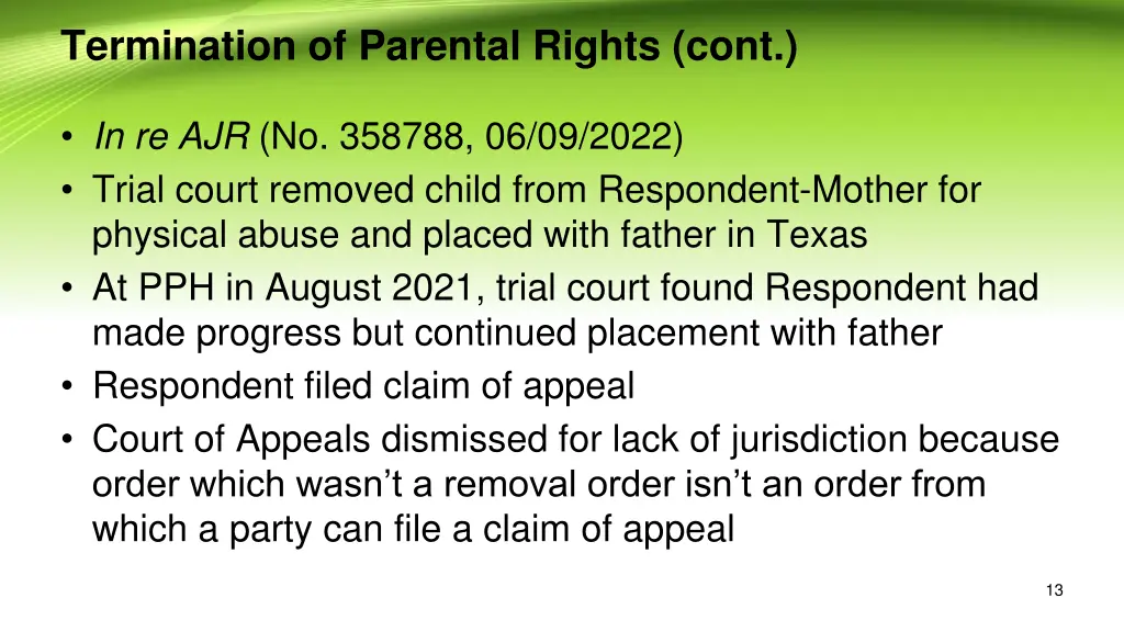 termination of parental rights cont 10