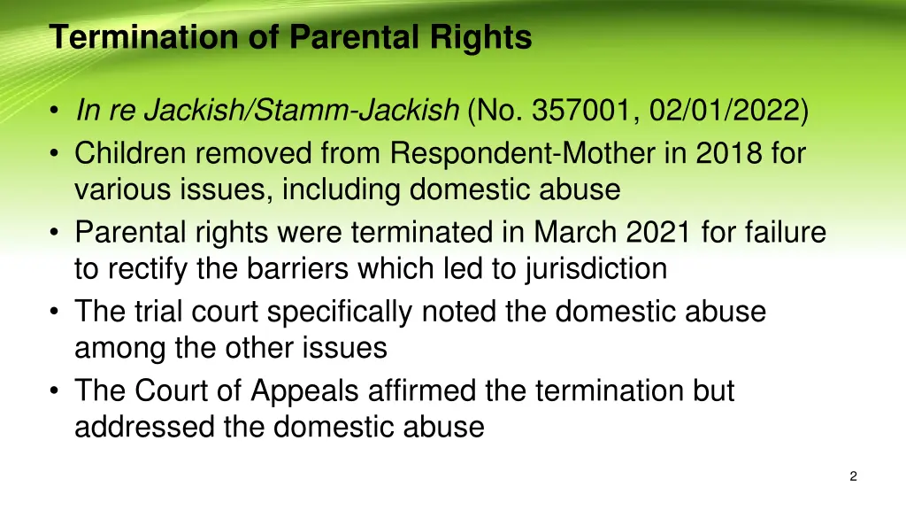 termination of parental rights