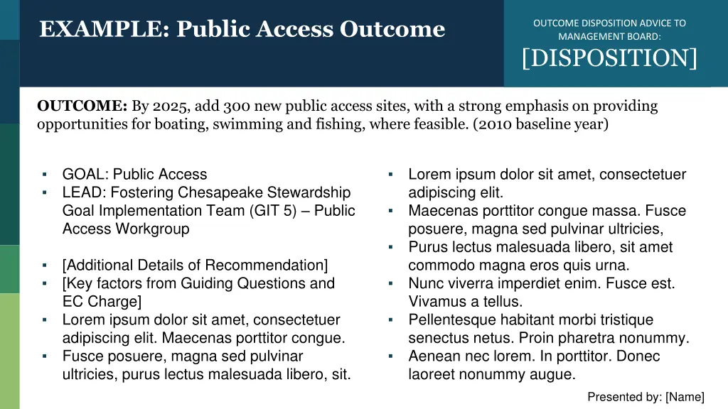 example public access outcome