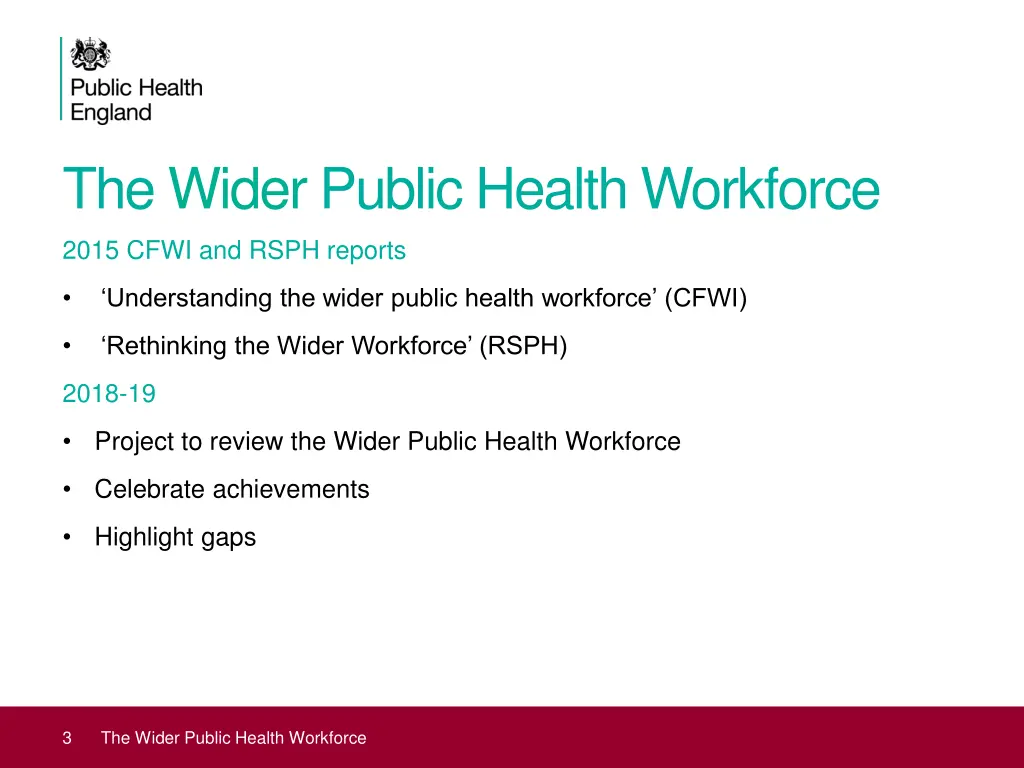 the wider public health workforce 1