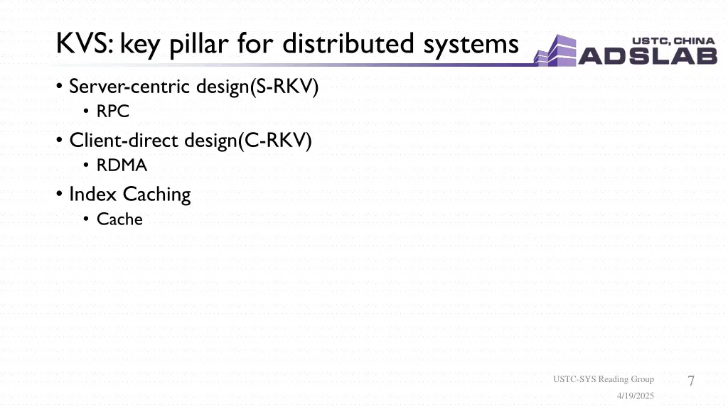 kvs key pillar for distributed systems 1
