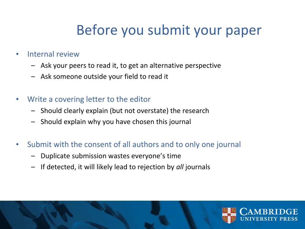 before you submit your paper