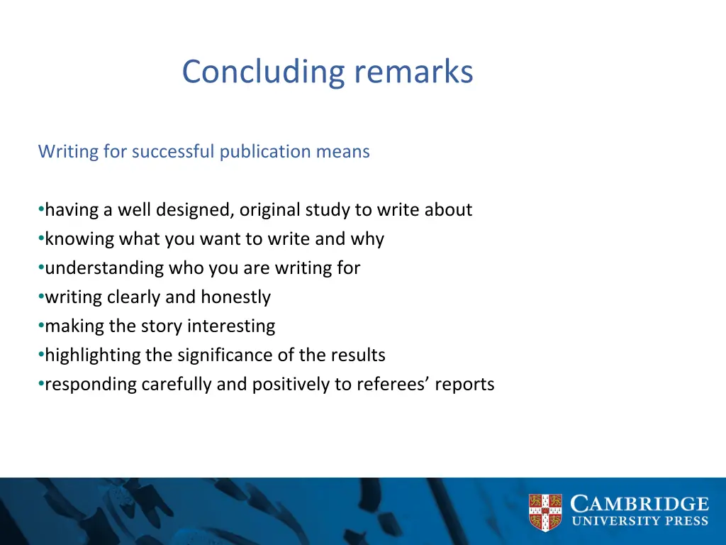 concluding remarks