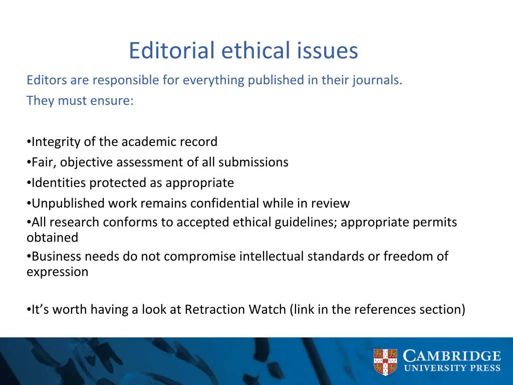 editorial ethical issues