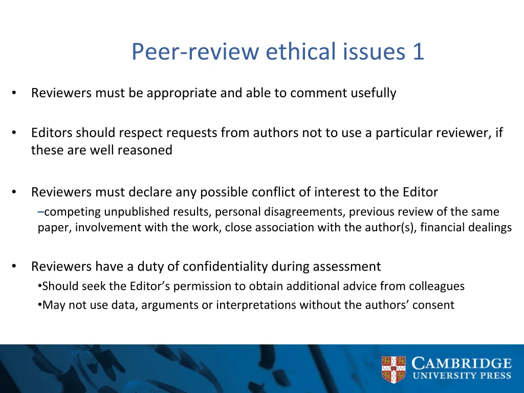 peer review ethical issues 1