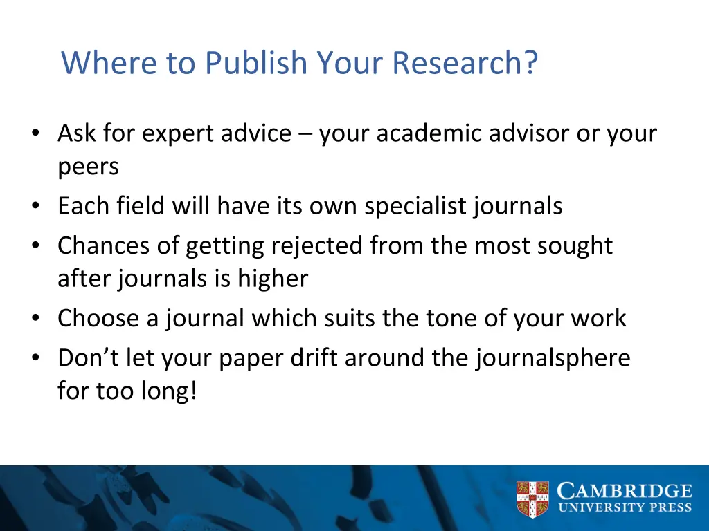 where to publish your research