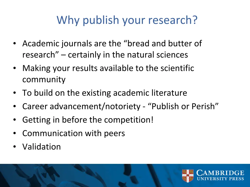 why publish your research