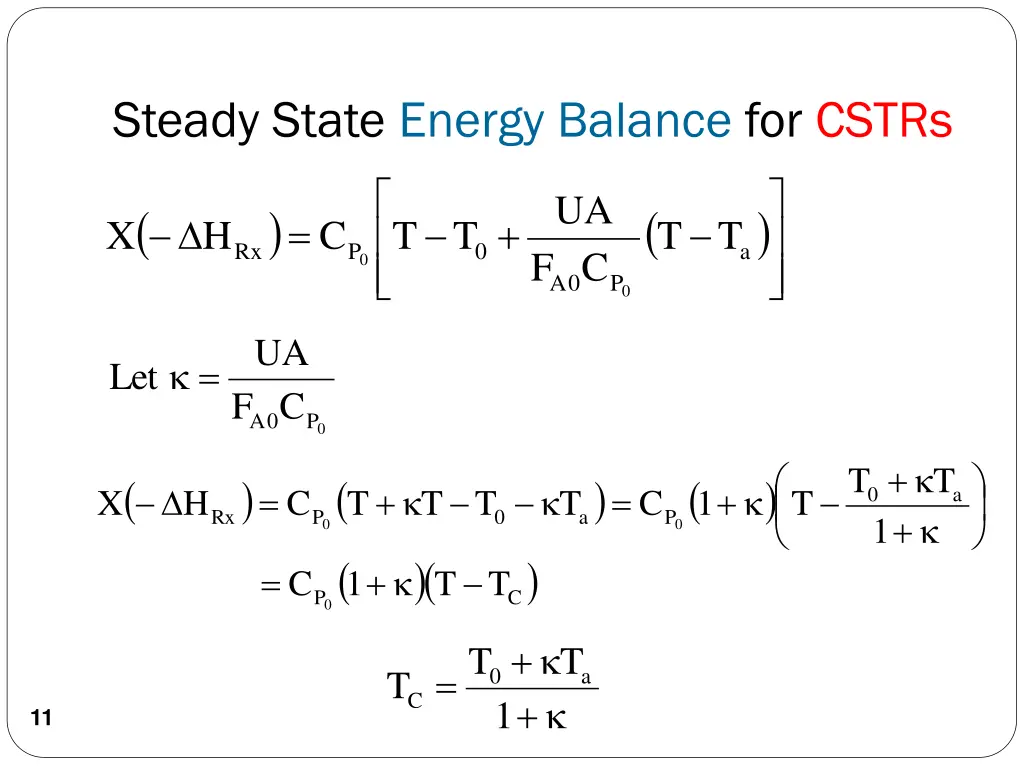 steady state energy balance for cstrs 2