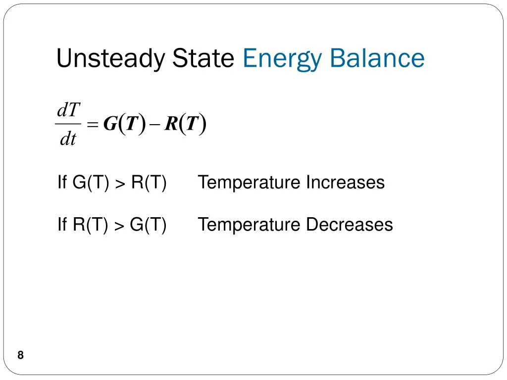unsteady state energy balance 4