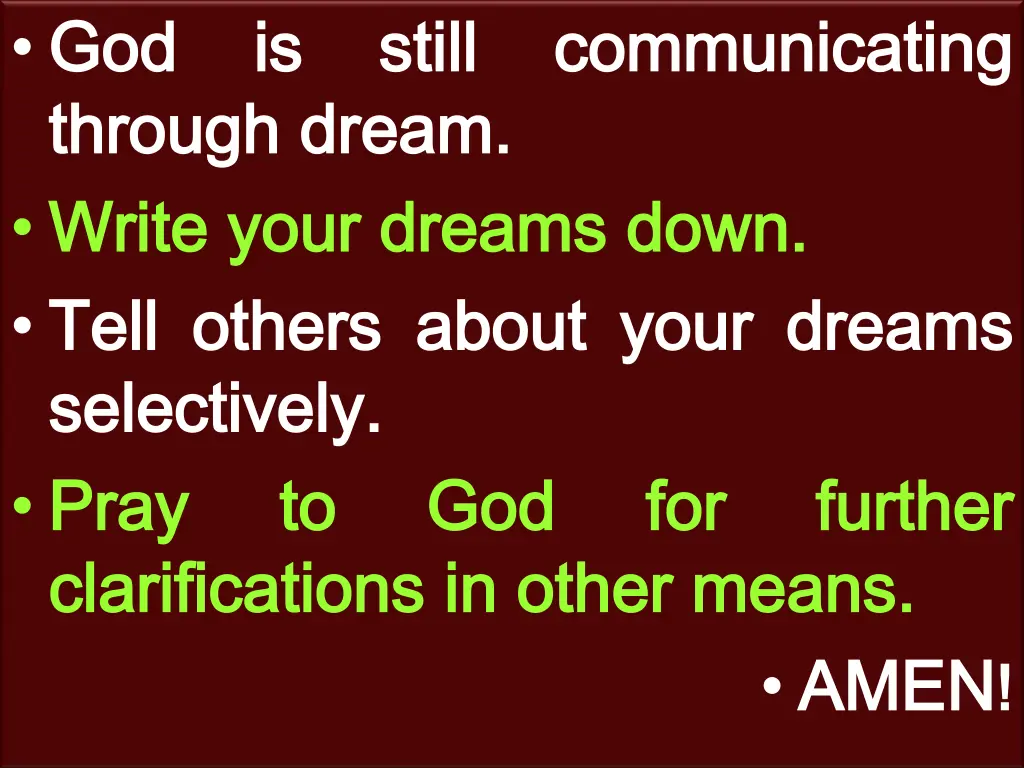 god god through through dream write write your