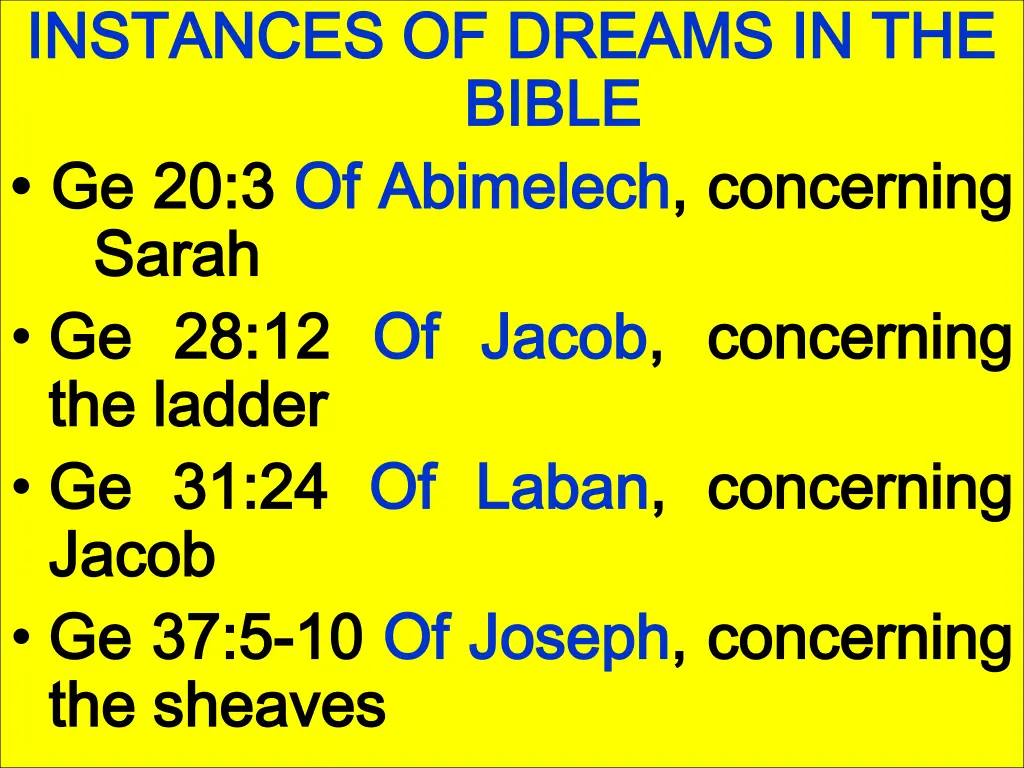 instances of dreams in the instances of dreams
