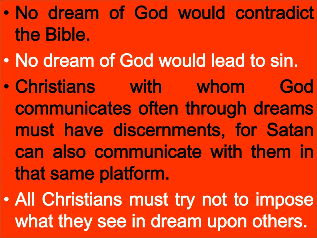 no no dream dream of of god the the bible bible