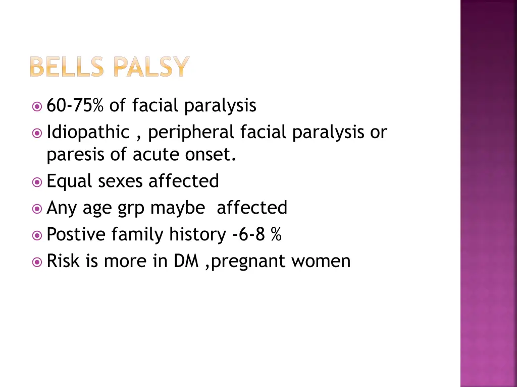 bells palsy