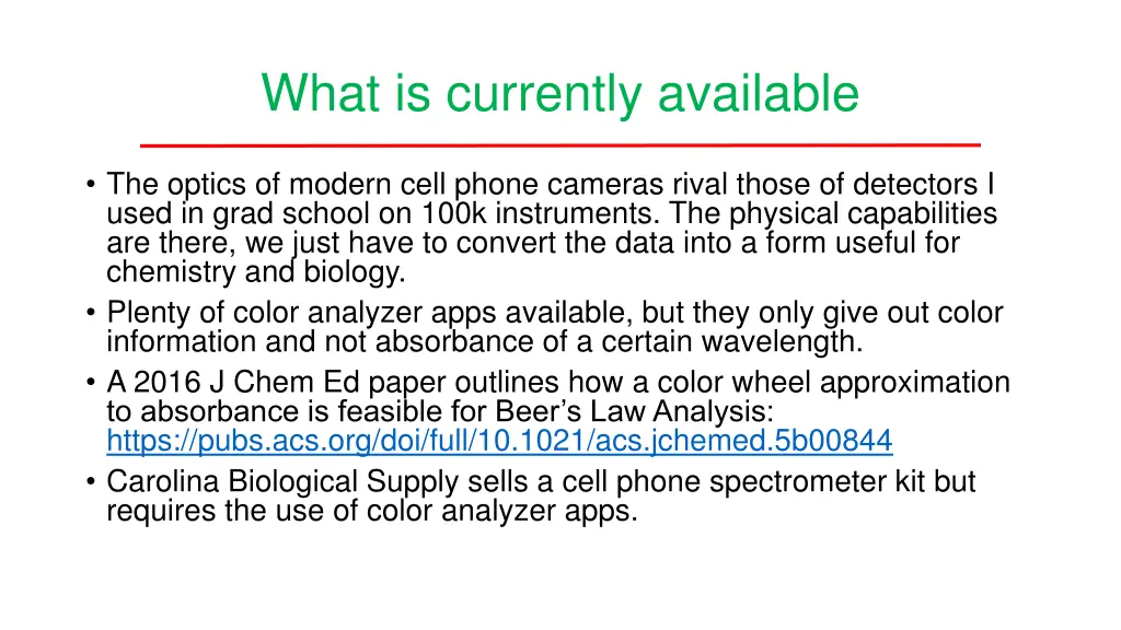 what is currently available