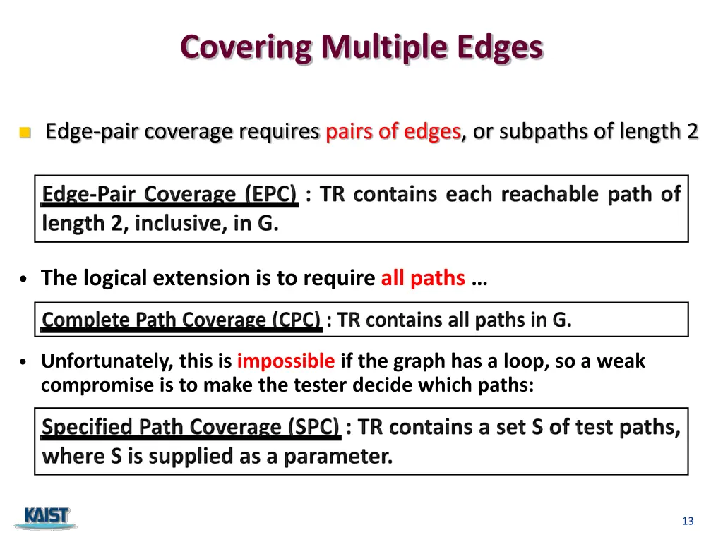covering multiple edges