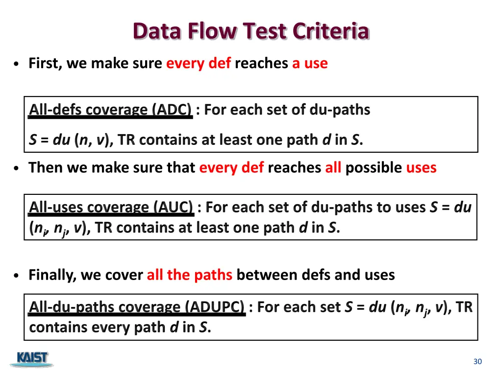 data flow test criteria