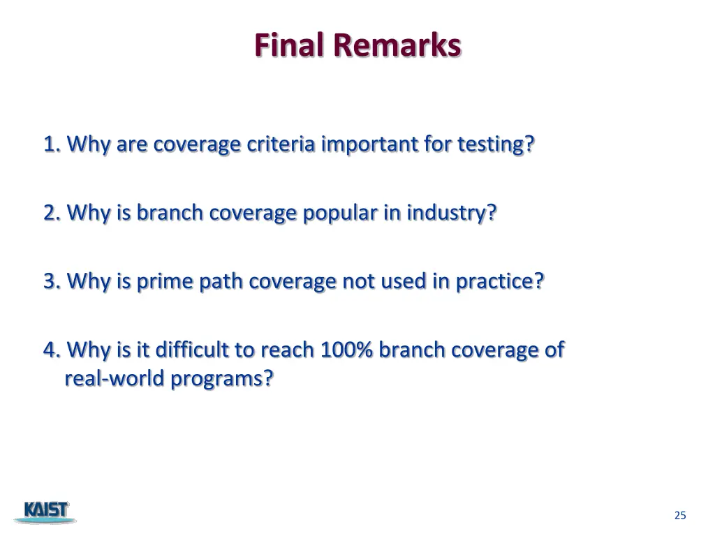 final remarks