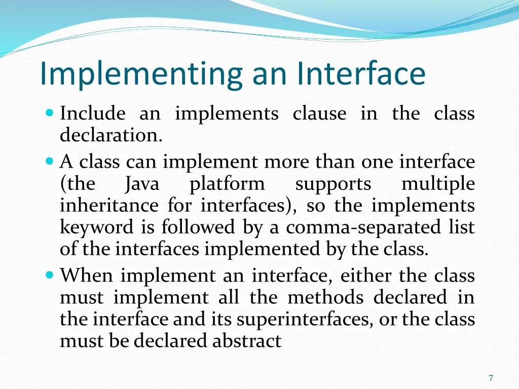 implementing an interface