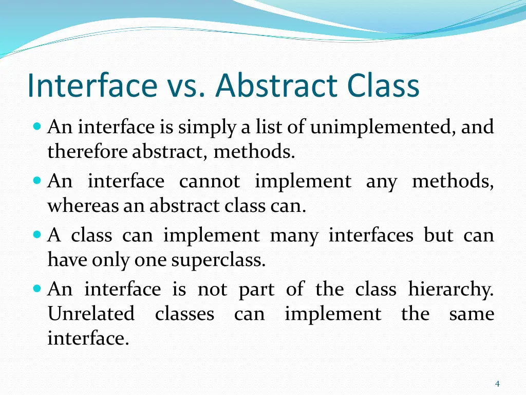 interface vs abstract class