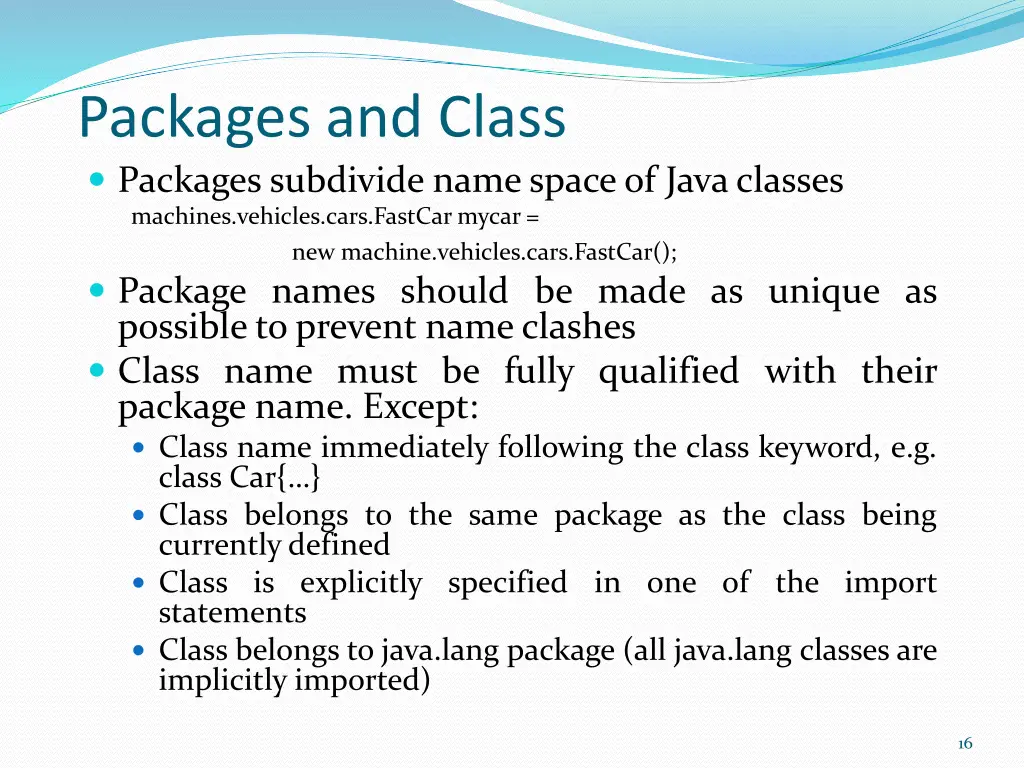 packages and class packages subdivide name space