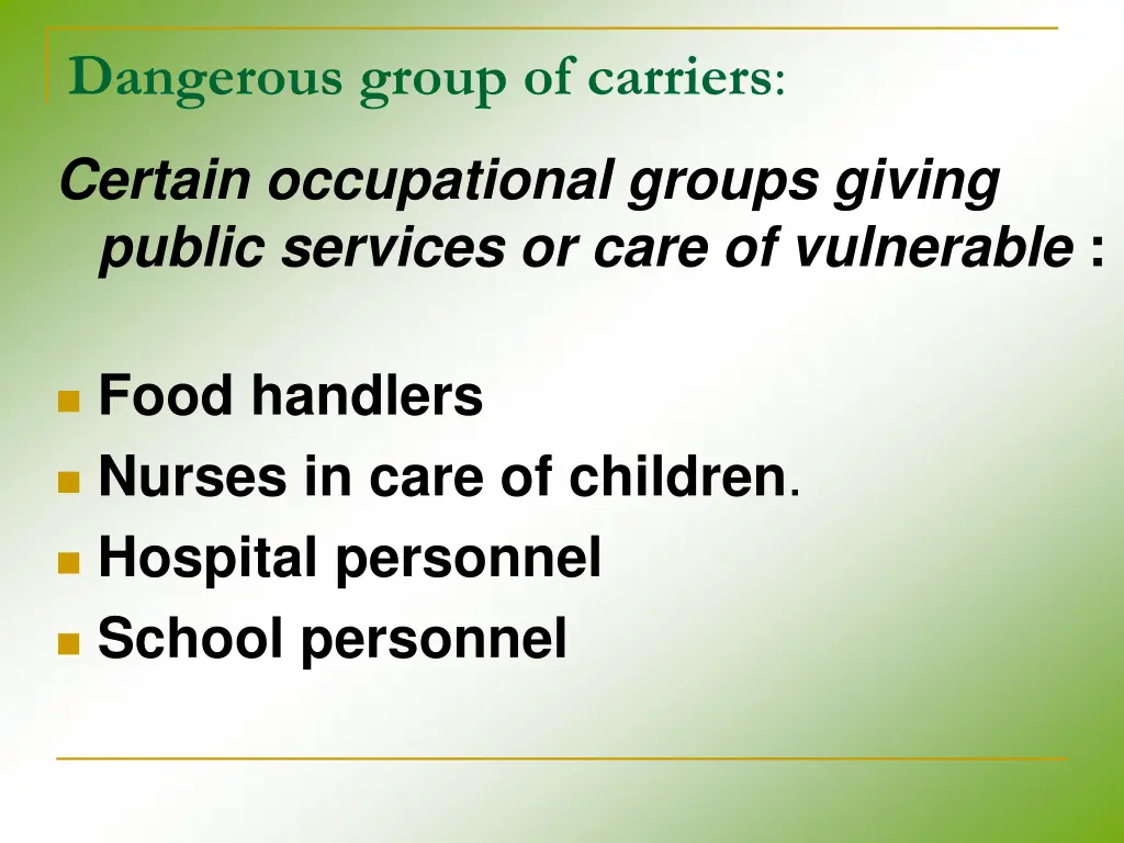 dangerous group of carriers