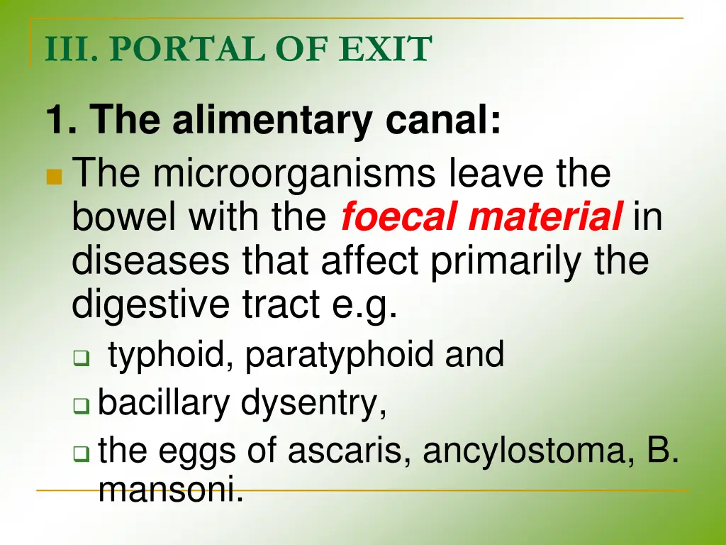 iii portal of exit