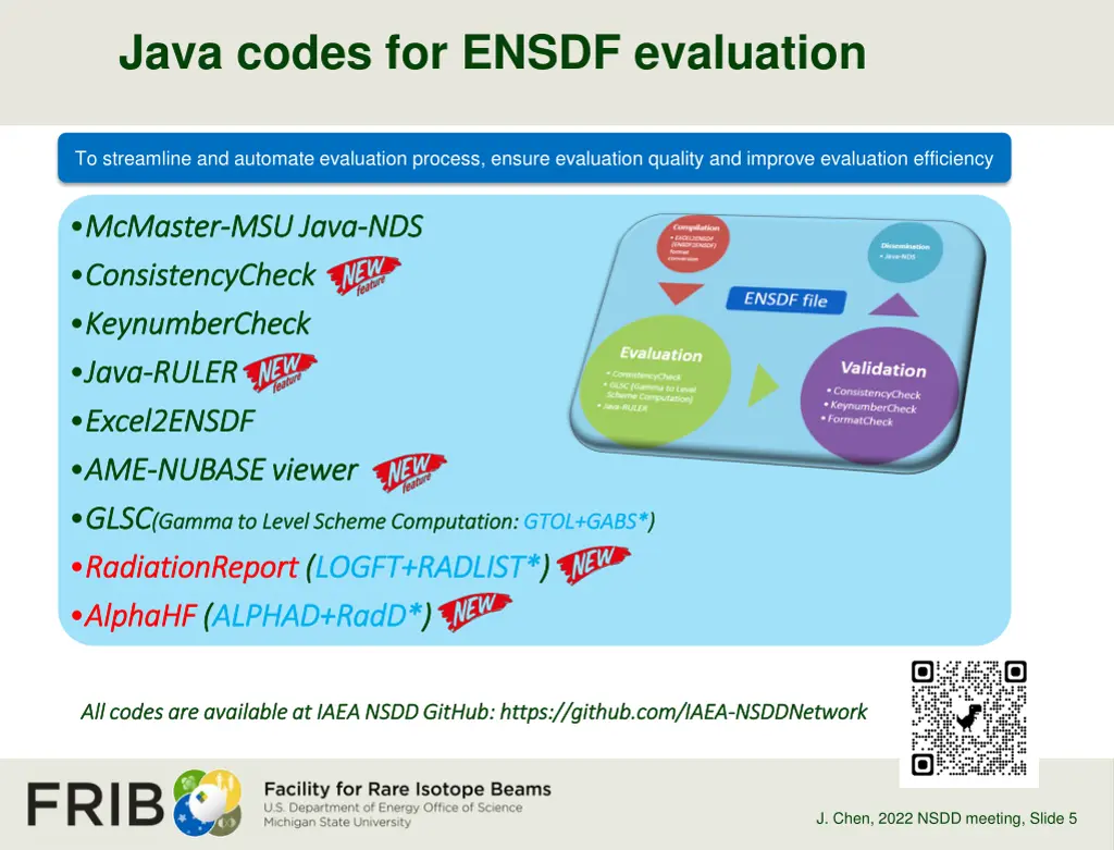 java codes for ensdf evaluation