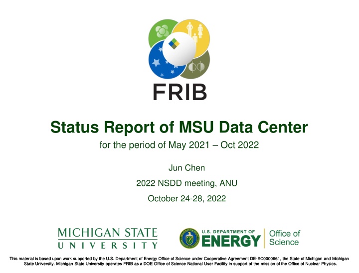 status report of msu data center for the period
